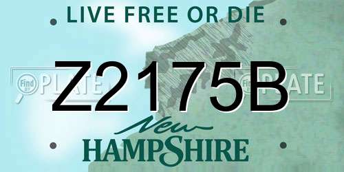 Z2175B New Hampshire License Plate