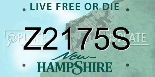 Z2175S New Hampshire License Plate