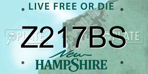 Z217BS New Hampshire License Plate