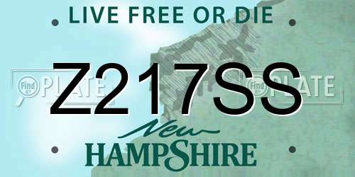 Z217SS New Hampshire License Plate