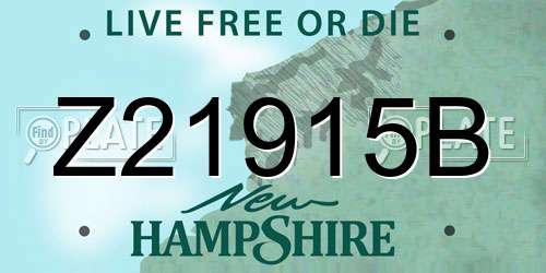 Z21915B New Hampshire License Plate