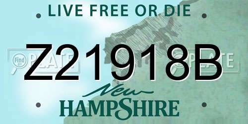 Z21918B New Hampshire License Plate