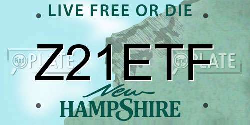 Z21ETF New Hampshire License Plate