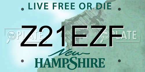Z21EZF New Hampshire License Plate