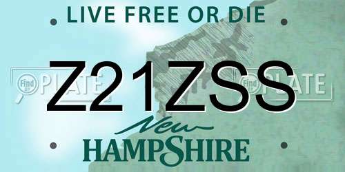 Z21ZSS New Hampshire License Plate