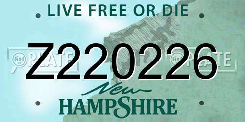 Z220226 New Hampshire License Plate