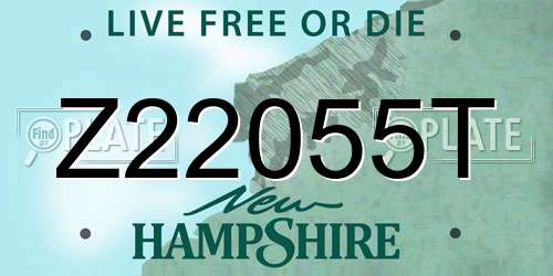 Z22055T New Hampshire License Plate