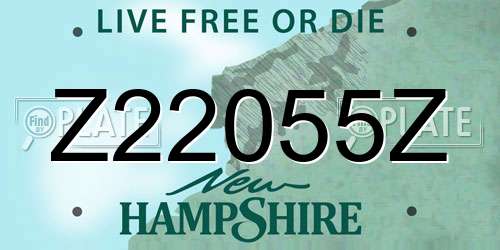 Z22055Z New Hampshire License Plate