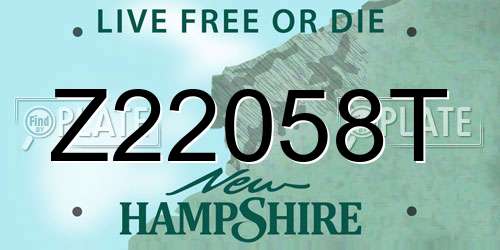 Z22058T New Hampshire License Plate