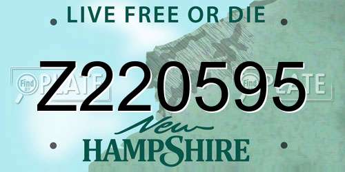 Z220595 New Hampshire License Plate