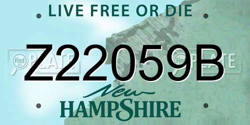 Z22059B New Hampshire License Plate