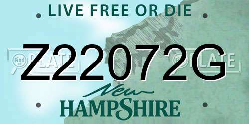 Z22072G New Hampshire License Plate