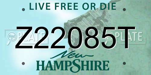 Z22085T New Hampshire License Plate