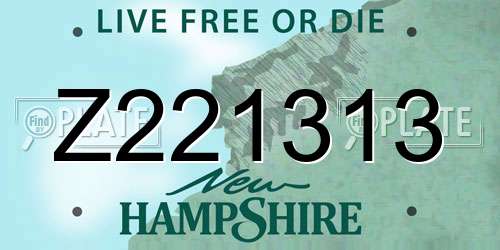 Z221313 New Hampshire License Plate