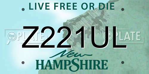 Z221UL New Hampshire License Plate