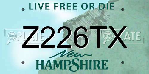 Z226TX New Hampshire License Plate