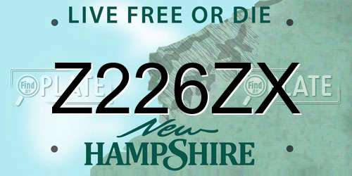 Z226ZX New Hampshire License Plate