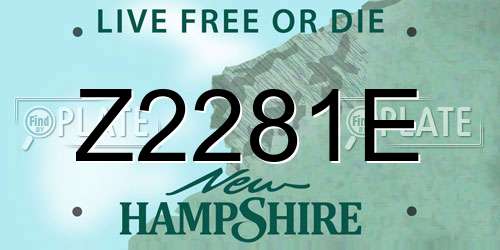 Z2281E New Hampshire License Plate