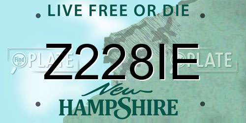 Z228IE New Hampshire License Plate