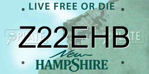 Z22EHB New Hampshire License Plate