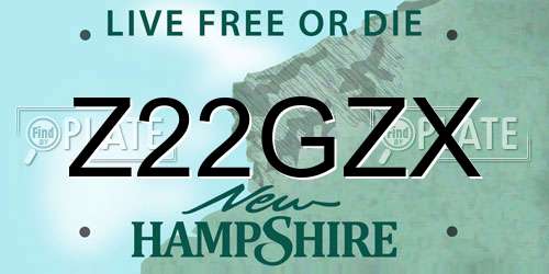 Z22GZX New Hampshire License Plate