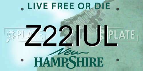 Z22IUL New Hampshire License Plate