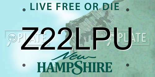 Z22LPU New Hampshire License Plate