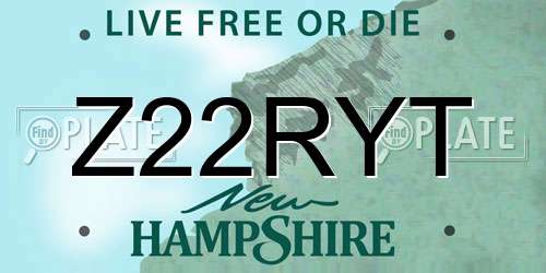 Z22RYT New Hampshire License Plate
