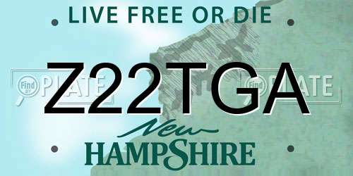 Z22TGA New Hampshire License Plate