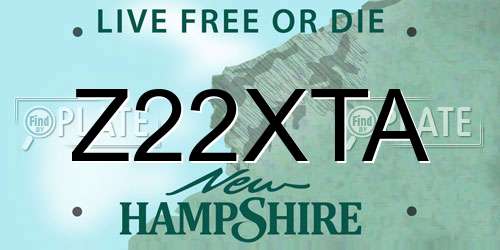 Z22XTA New Hampshire License Plate