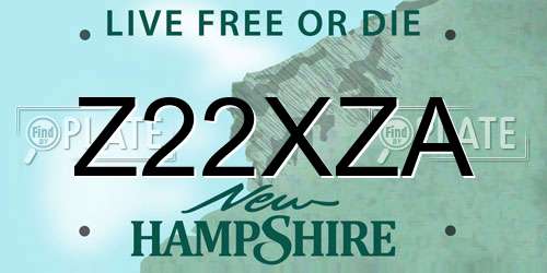 Z22XZA New Hampshire License Plate