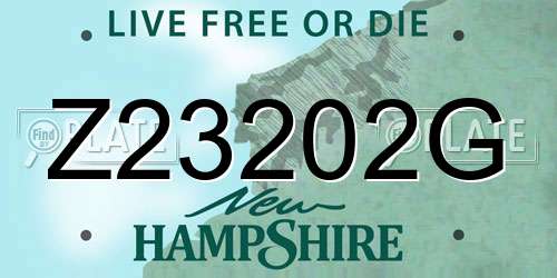 Z23202G New Hampshire License Plate