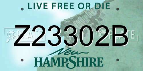 Z23302B New Hampshire License Plate