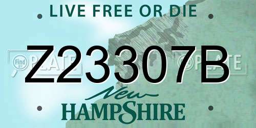 Z23307B New Hampshire License Plate