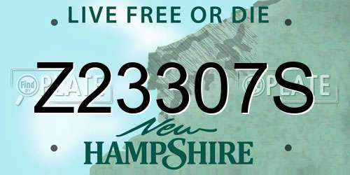 Z23307S New Hampshire License Plate