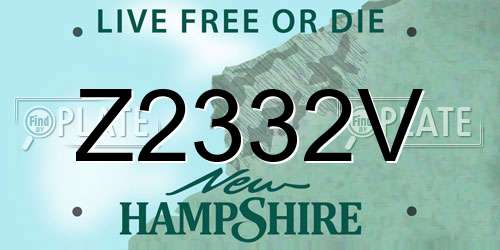 Z2332V New Hampshire License Plate