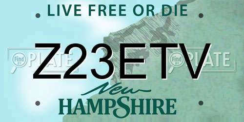 Z23ETV New Hampshire License Plate