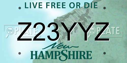Z23YYZ New Hampshire License Plate