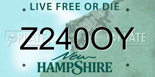 Z240OY New Hampshire License Plate