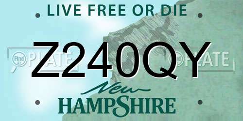 Z240QY New Hampshire License Plate
