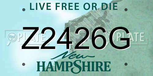 Z2426G New Hampshire License Plate