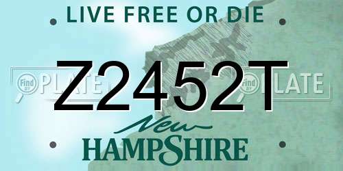 Z2452T New Hampshire License Plate