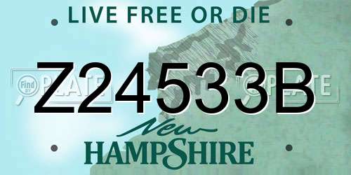 Z24533B New Hampshire License Plate
