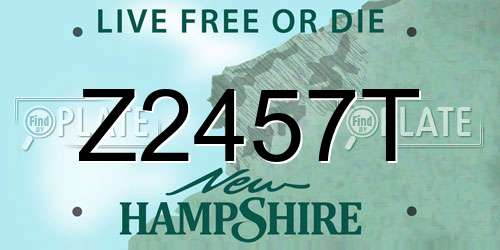 Z2457T New Hampshire License Plate