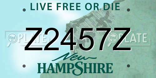 Z2457Z New Hampshire License Plate
