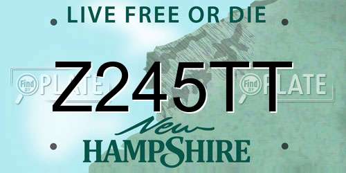 Z245TT New Hampshire License Plate