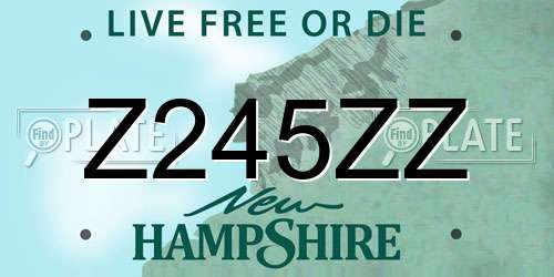 Z245ZZ New Hampshire License Plate