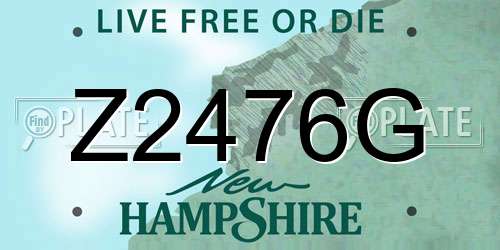 Z2476G New Hampshire License Plate