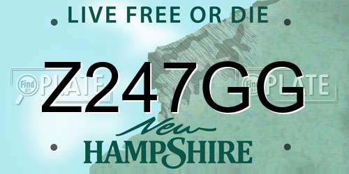 Z247GG New Hampshire License Plate
