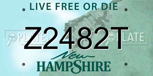 Z2482T New Hampshire License Plate